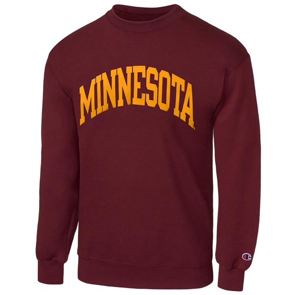 Champion University of Minnesota Arched Twill Crewneck Sweatshirt ...