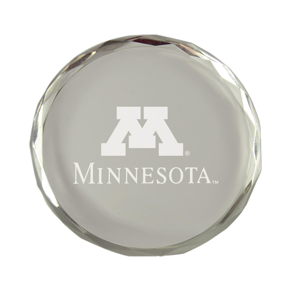 LXG Minnesota M Crystal Paperweight University of