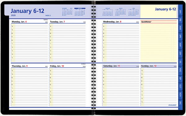 at a glance quick notes monthly planner