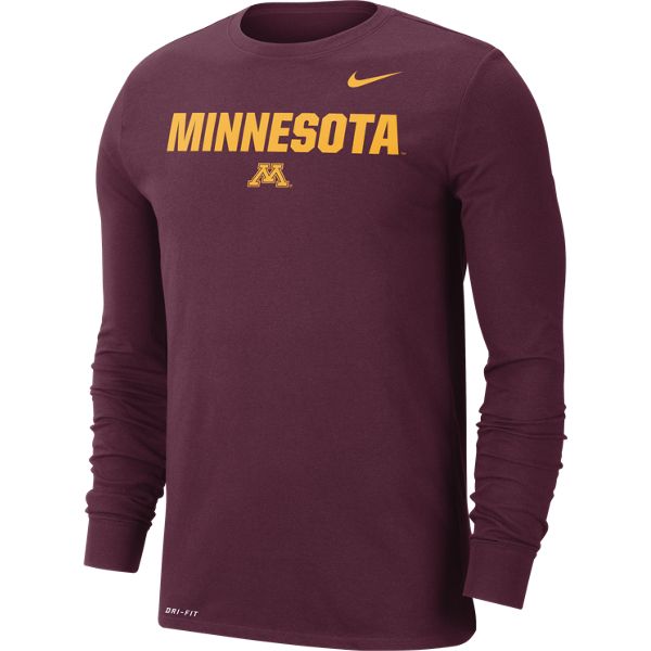 Nike University of Minnesota Long Sleeve T-Shirt | University of ...