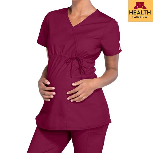 Cherokee Maternity Mock Wrap Scrub Top University of Minnesota Bookstores